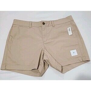 NWT Old Navy Everyday 5" Chino Shorts Women's 12 Khaki Tan Bermuda